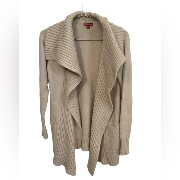 Nice Tan Brown Women’s Cardigan High Neck Beach Sweater Surf Size S Oversized - Picture 8 of 8